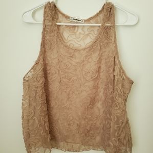 Free people Boho sheer top With Floral Details
